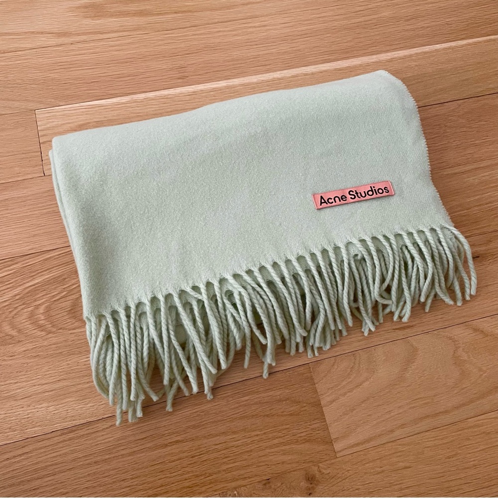 Acne Studios Fringe Wool Scarf - sold out mint colorway